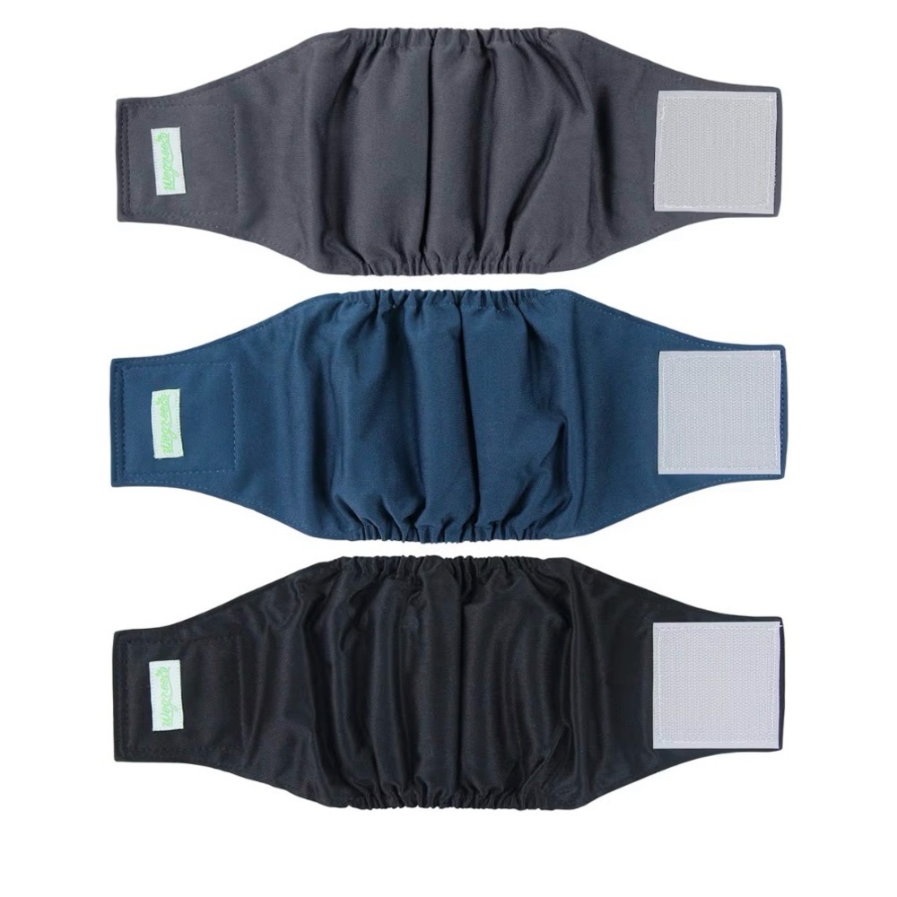 Dog Washable Belly Bands - Black, Gray, Navy